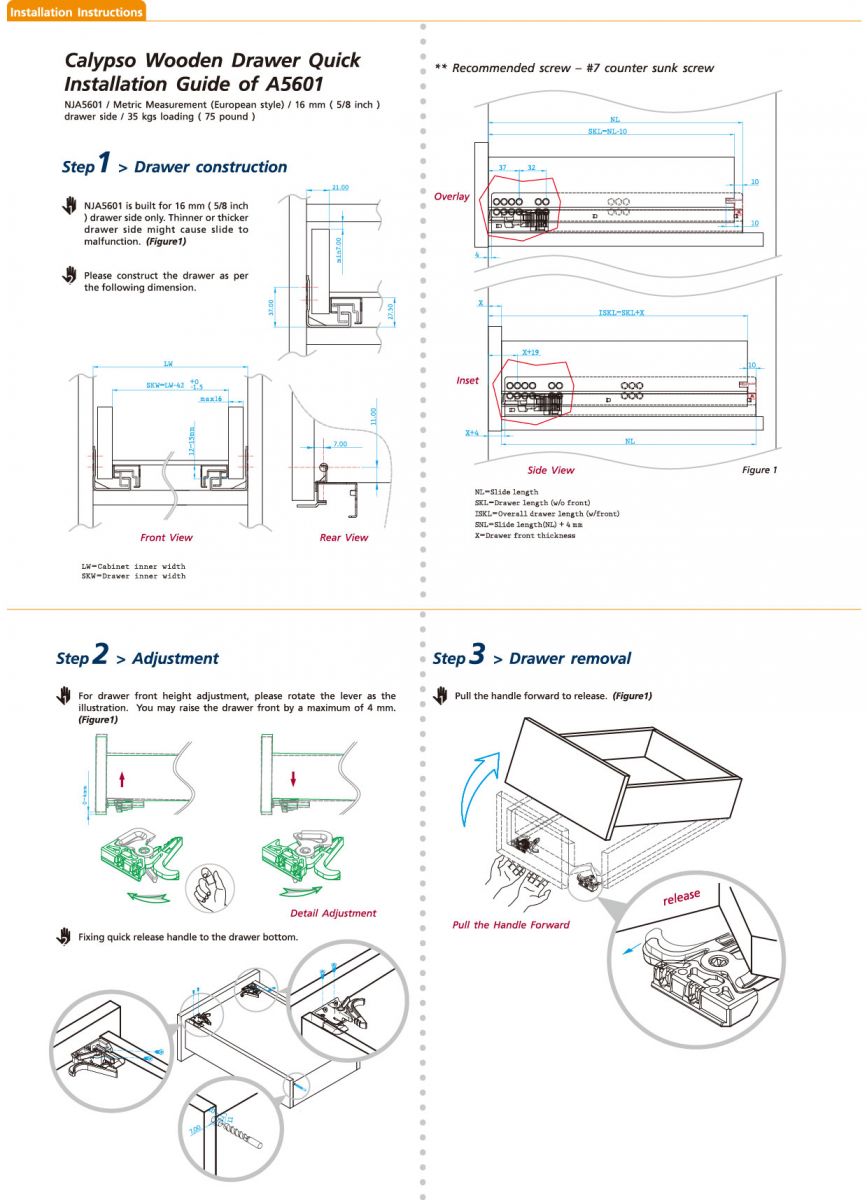 NJA5601 Wooden Drawer Slides REPON SLIDES