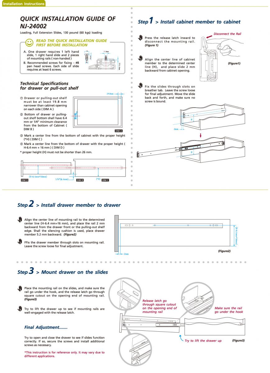 Nj 24002 Full Extension Slides Repon Slides